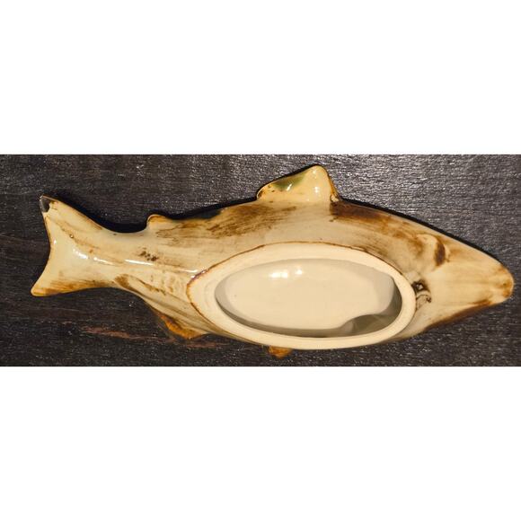 Vintage Fish Shaped Ceramic Ashtray Approx 8.7" Length 3.9" Wide - Picture 2 of 4